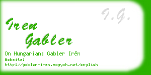 iren gabler business card